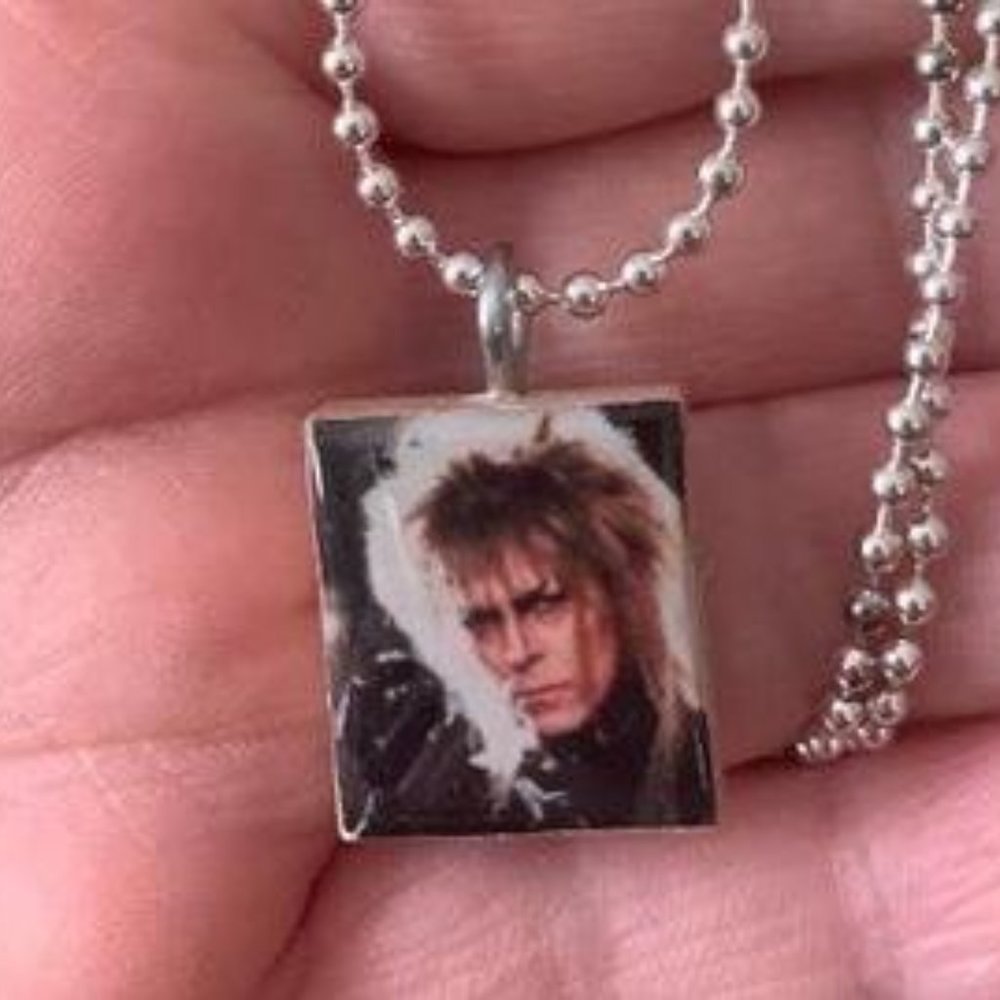(2/$12,4/$20) David Bowie Labyrinth Scrabble Tile Necklace - Picture 1 of 2